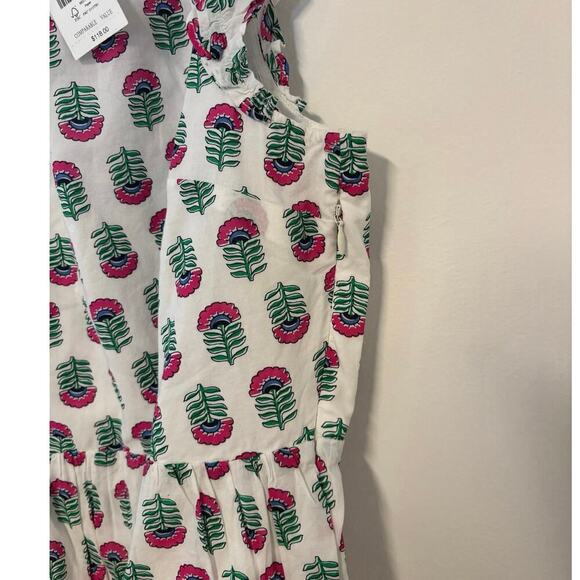 NWT J.Crew Mini Dress With Ruffle Sleeve White Floral Size 6 - Picture 6 of 8